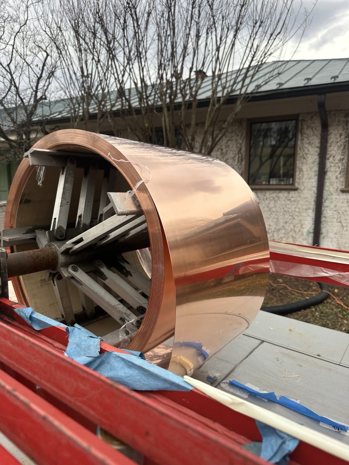 copper standing seam coil for architectural metal roofing panels